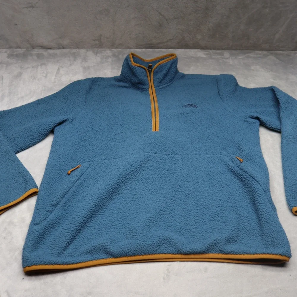 North Face Sweater Mens‎ Large Blue Gordon Lyons Fleece Pullover 1/4 Zip Outdoor